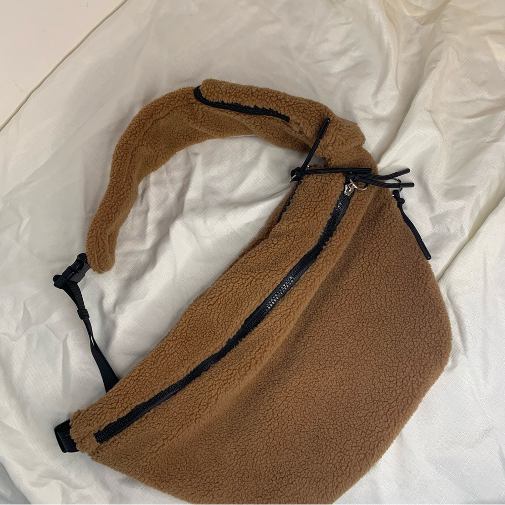 Free People Movement Overachiever Brown Sherpa Sling Bag